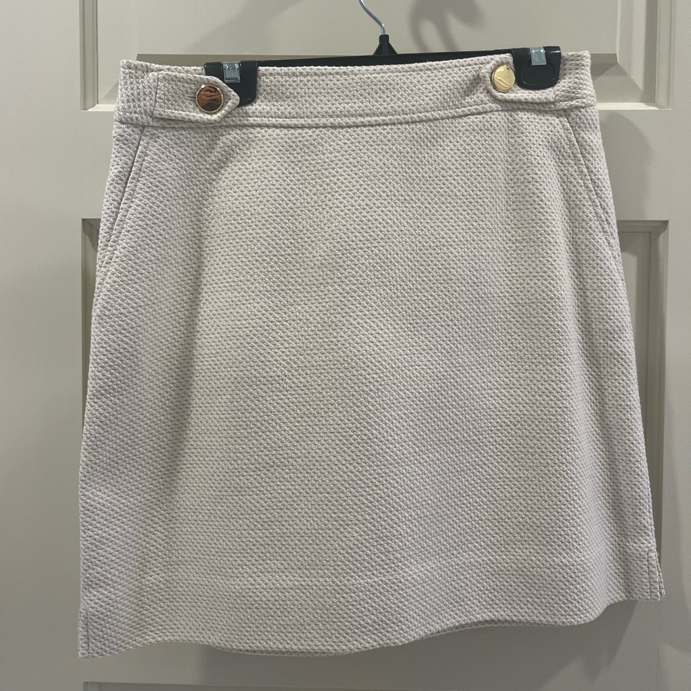 Ann Taylor Textured Cream Skirt
